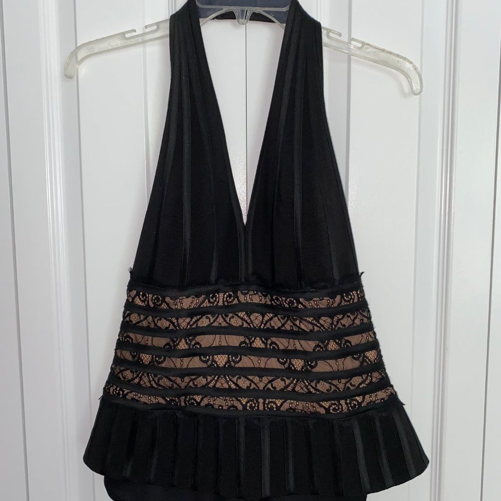 JS Collections Halter Top w/Lace - Size 12